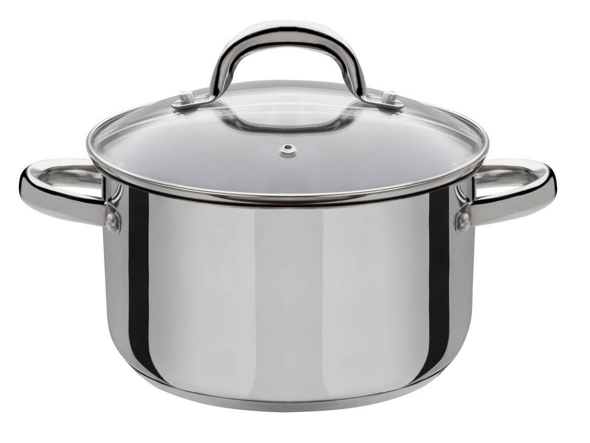 Kochtopfset Edelstahlfarben - Klar/Edelstahlfarben, Basics, Glas/Metall - GSW