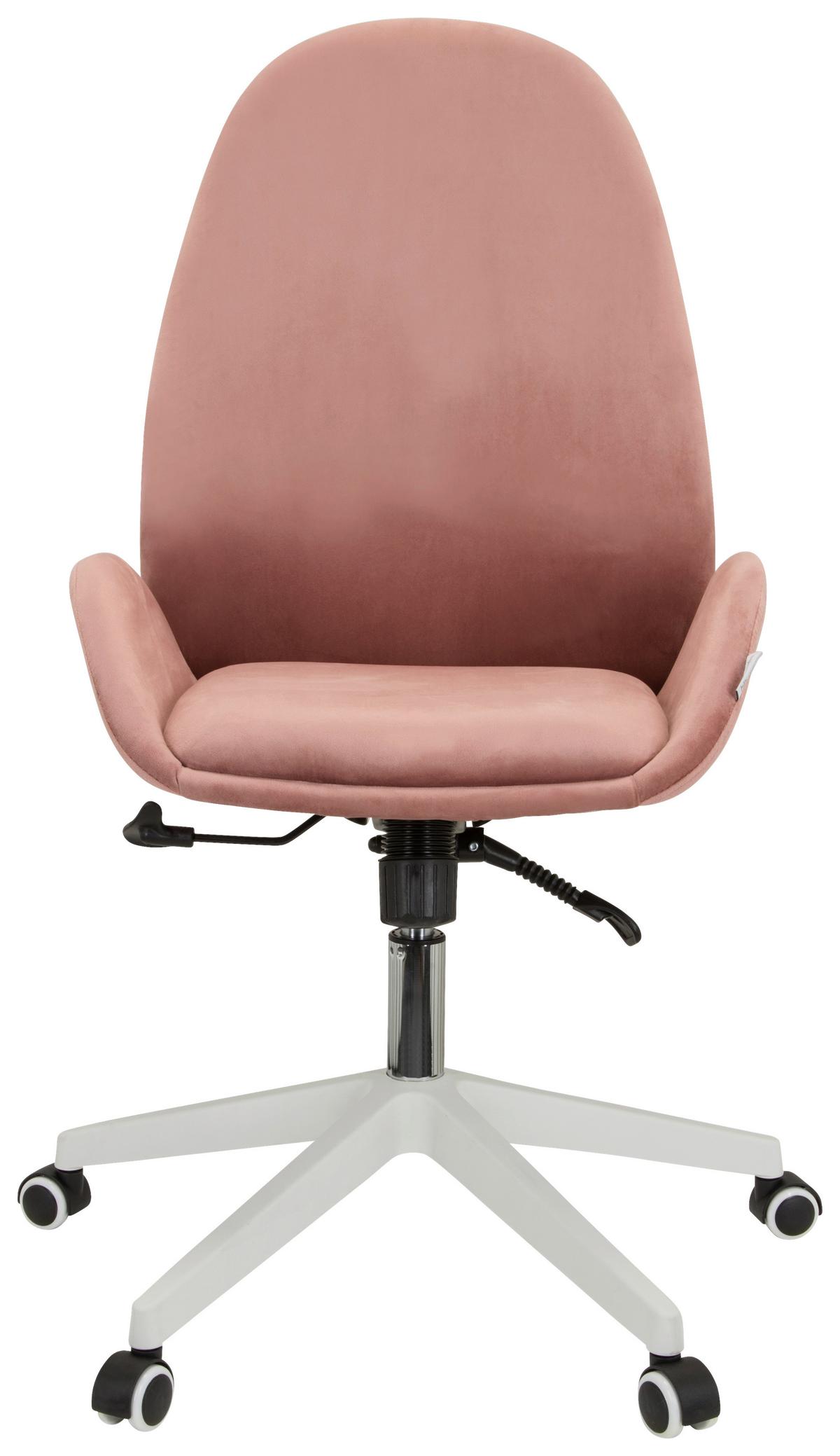 Drehstuhl Avea Mit Wippfunktion Rosa - Weiß/Rosa, Basics, Kunststoff/Textil (56/104/58cm) - MID.YOU