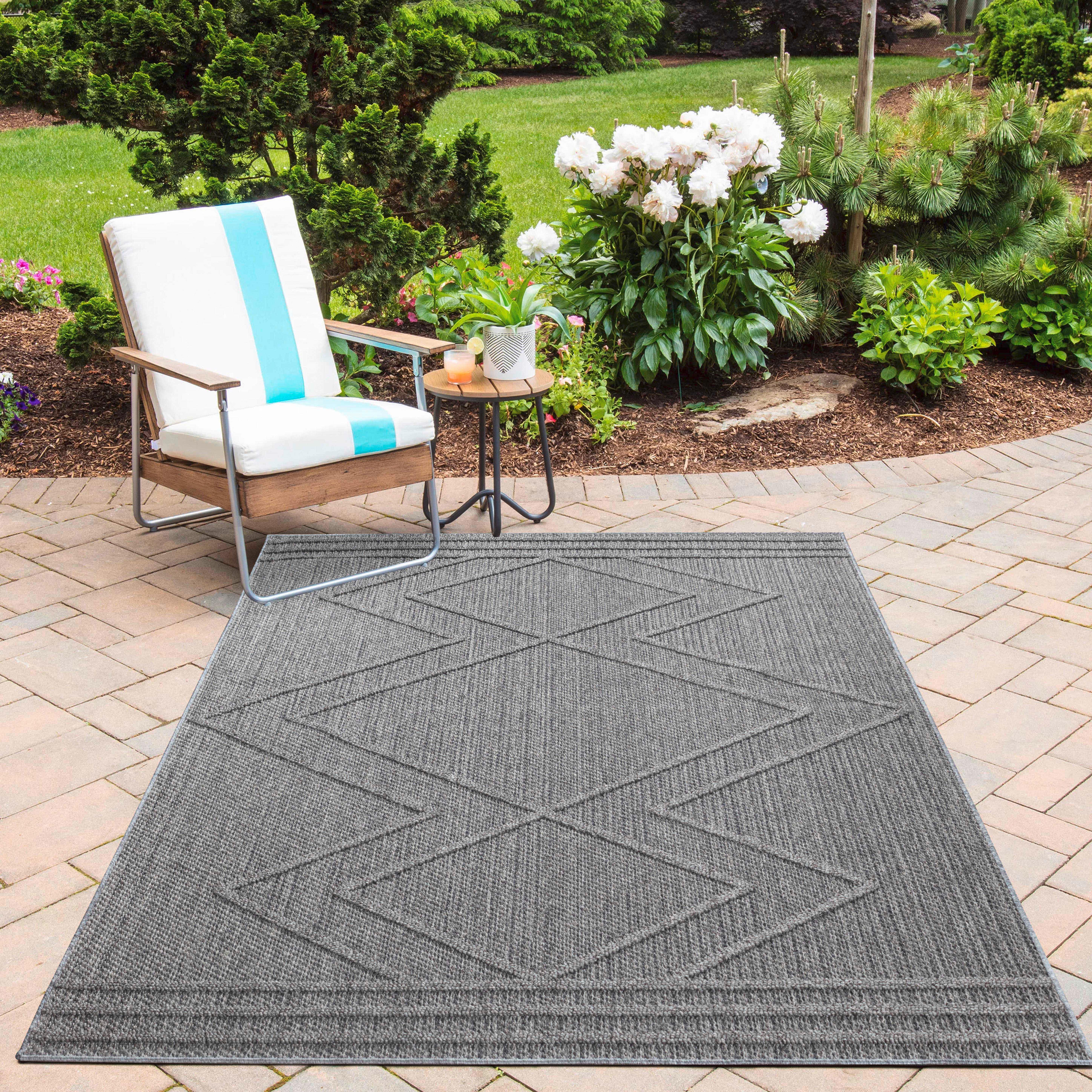 Outdoorteppich Patara - Grau, Design, Textil (140/200cm) - Novel