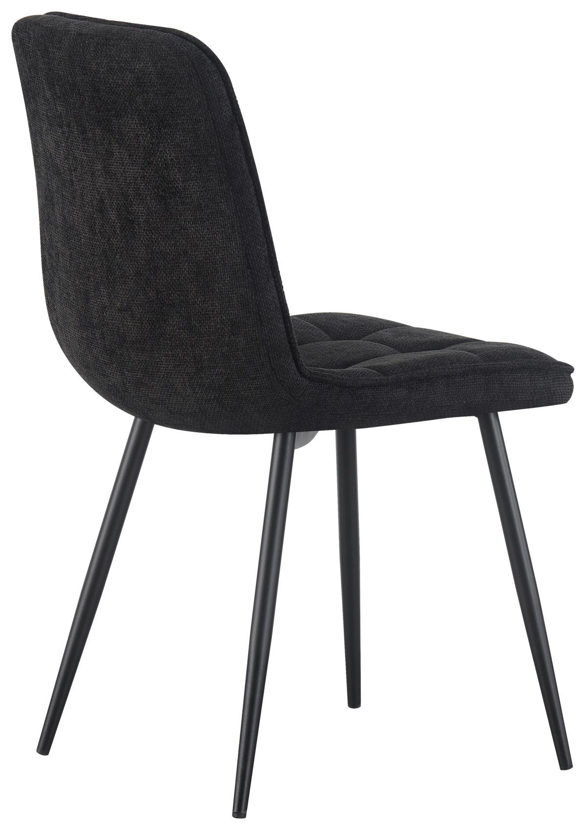 Vierfußstuhl Nevio Leinenoptik Schwarz, B: 45 Cm - Schwarz, KONVENTIONELL, Holz/Textil (45/89/58cm) - MID.YOU