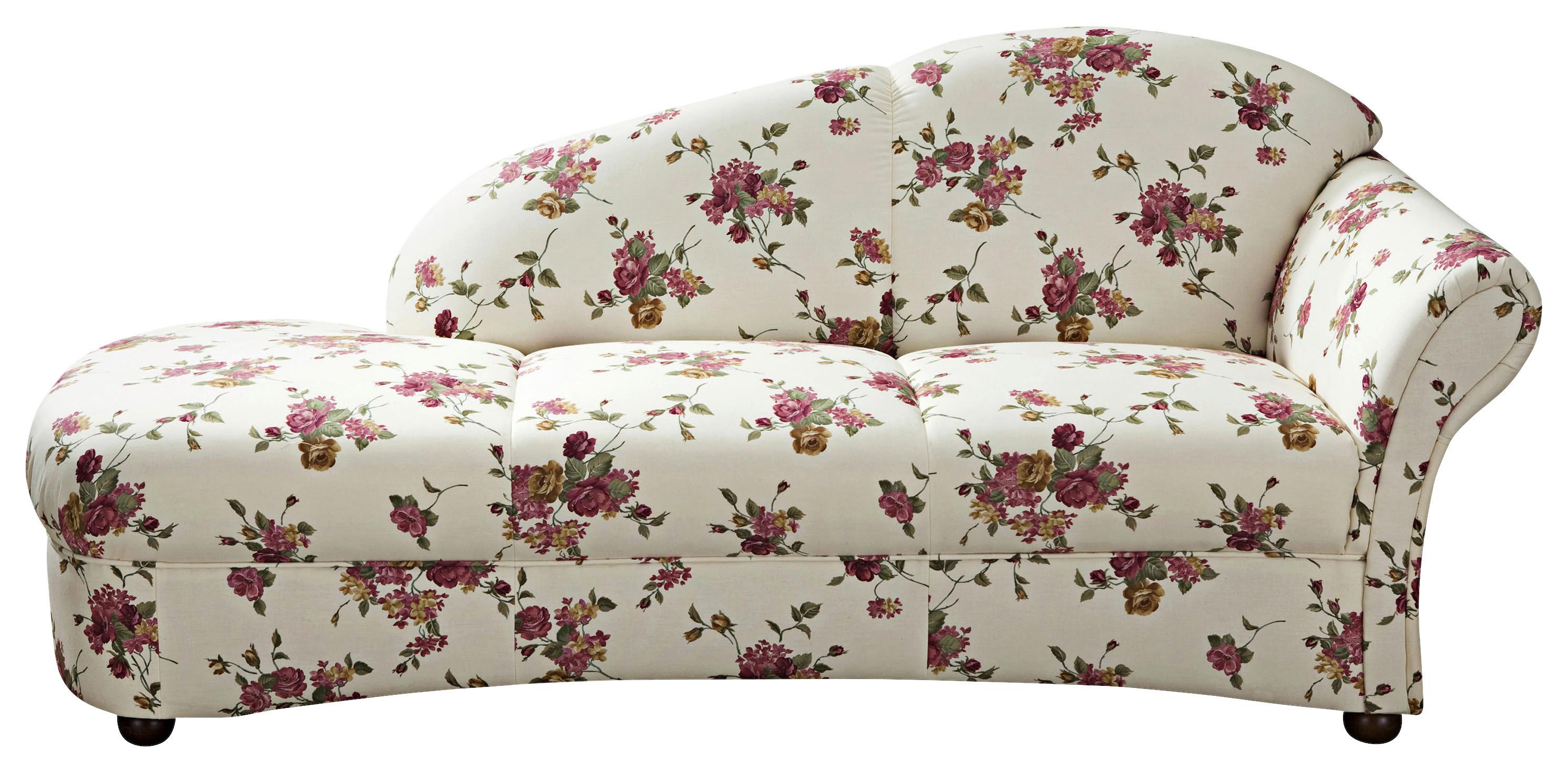 Recamiere Corona Rot/Beige, Blumen Design - Beige/Rot, Design, Textil (191/83/81cm) - Max Winzer