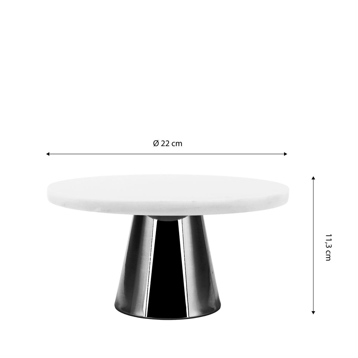 Tortenplatte Ew-Tp-2204s - Schwarz, Basics, Stein/Metall (22cm) - Echtwerk