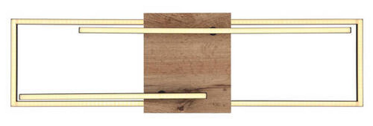 Led-deckenleuchte 67276-24 - Dunkelbraun/Opal, Design, Holzwerkstoff/Kunststoff (80/20/11,5cm) - Globo