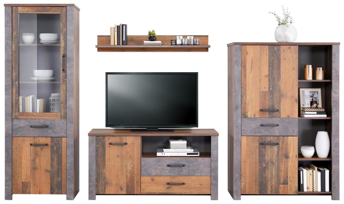 Wandboard Ontario B: 120 Cm, Old Style - Eichefarben, Trend, Holzwerkstoff (120/18/21,6cm) - Ondega