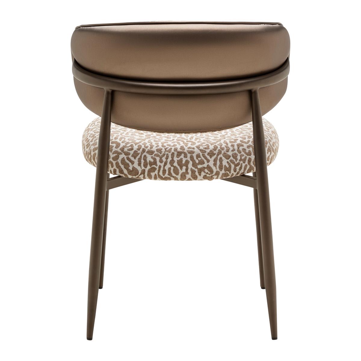 Židle Leano leopardí vzor a vzhled kůže - hnědá, Lifestyle, kov/textil (54/80/59cm) - Premium Living