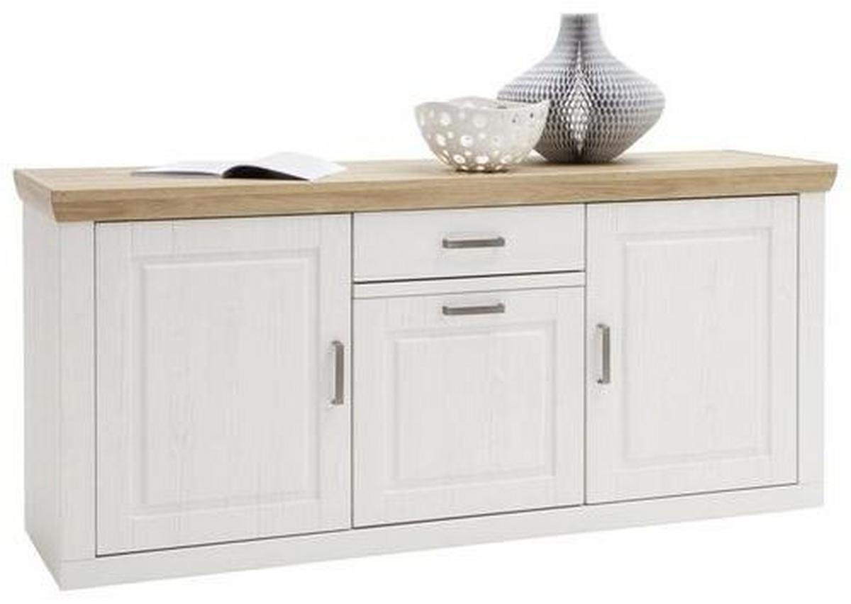 Sideboard im modernen Landhausdesign mit drei Türen und zwei Schubladen