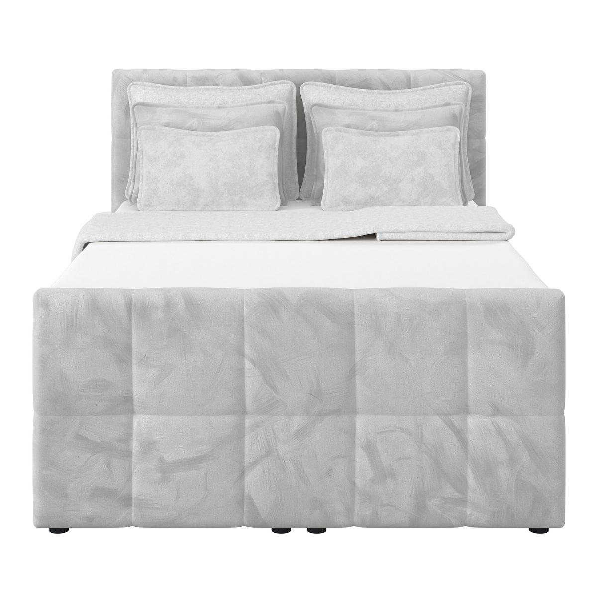 Boxspringbett mit Topper und Bettkasten 140x200 cm Medino - Hellgrau, KONVENTIONELL, Holz/Holzwerkstoff (140/200cm) - Luca Bessoni