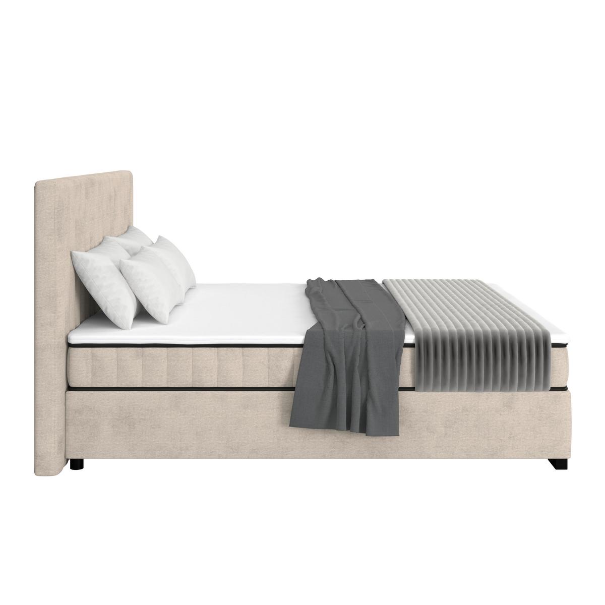 Boxbett Maya 200 - Sandfarben/Schwarz, MODERN, Holz/Holzwerkstoff (200/200cm)