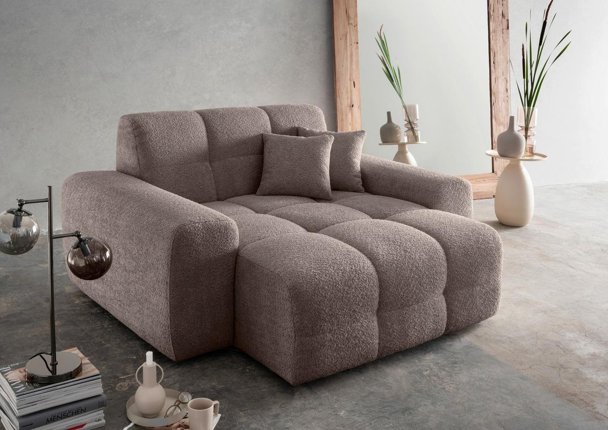XXL-Sessel Bosco, Taupe B: 181 cm - Taupe/Schwarz, MODERN, Textil (181/87/155cm) - Livetastic