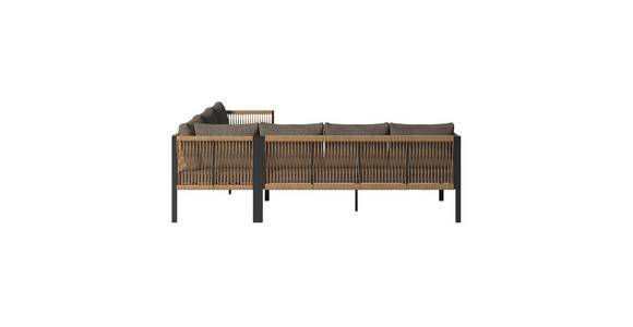 Loungegarnitur Berlin - Anthrazit/Braun, MODERN, Glas/Kunststoff (195/170cm) - Beldano