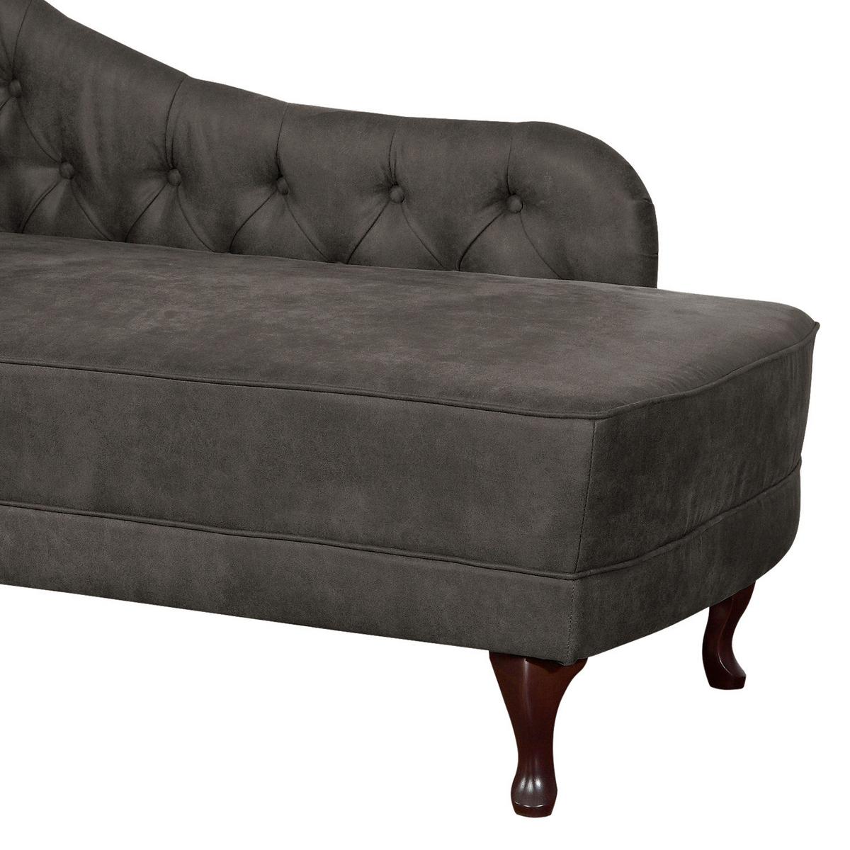 Récamiere Pako Grau B: 185cm - Braun/Grau, Design, Textil (185/93/75cm) - Livetastic