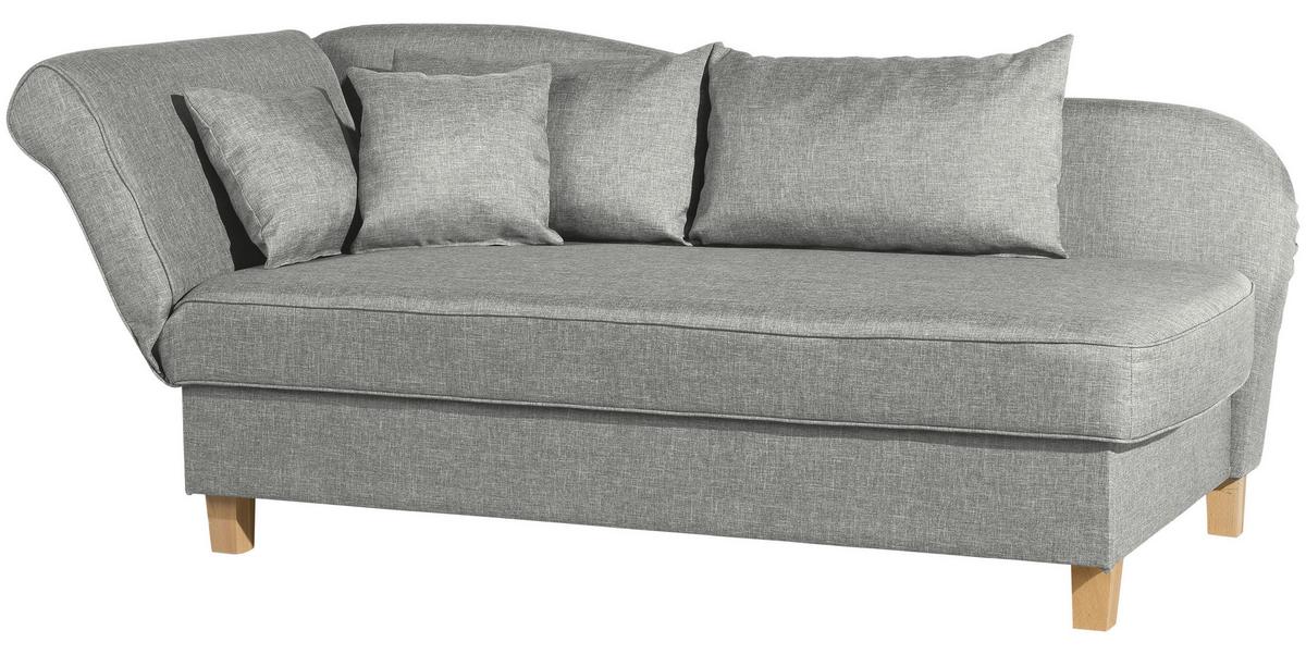 Recamiere Selma Hellgrau Links mit Bettkasten+schlaffunktion - Buchefarben/Hellgrau, Design, Textil (190/88/82cm) - Max Winzer