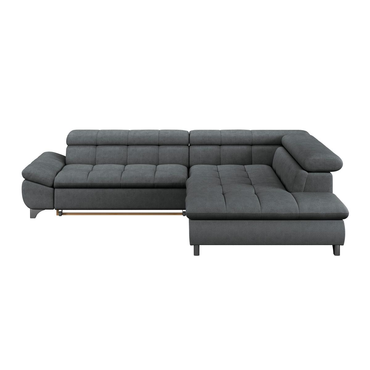 Ecksofa Mit Schlaffunktion Gemini Graphitfarben 312x234cm - Chromfarben/Graphitfarben, KONVENTIONELL, Textil (312/234cm)