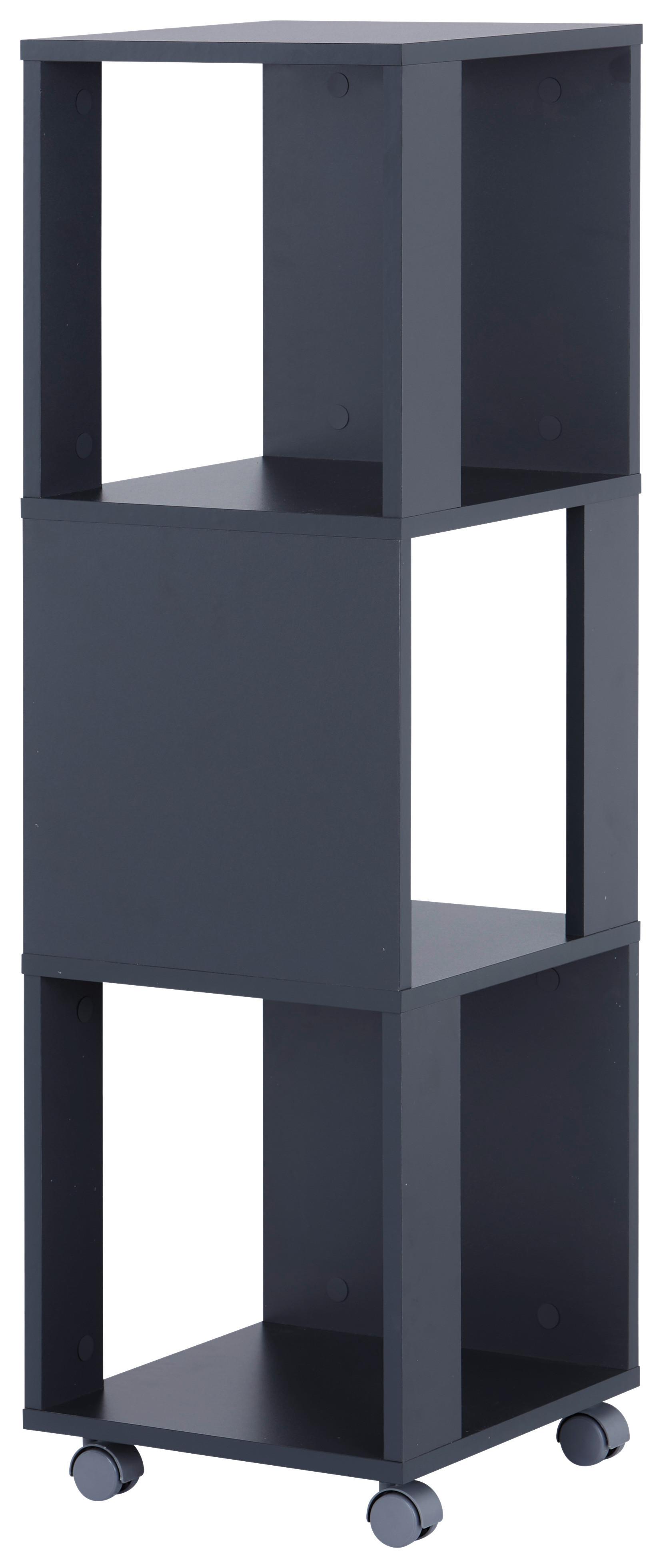 Regal Auf Rollen Rolly B 34cm, Anthrazit - Anthrazit, MODERN, Holzwerkstoff/Kunststoff (34/111/34cm)