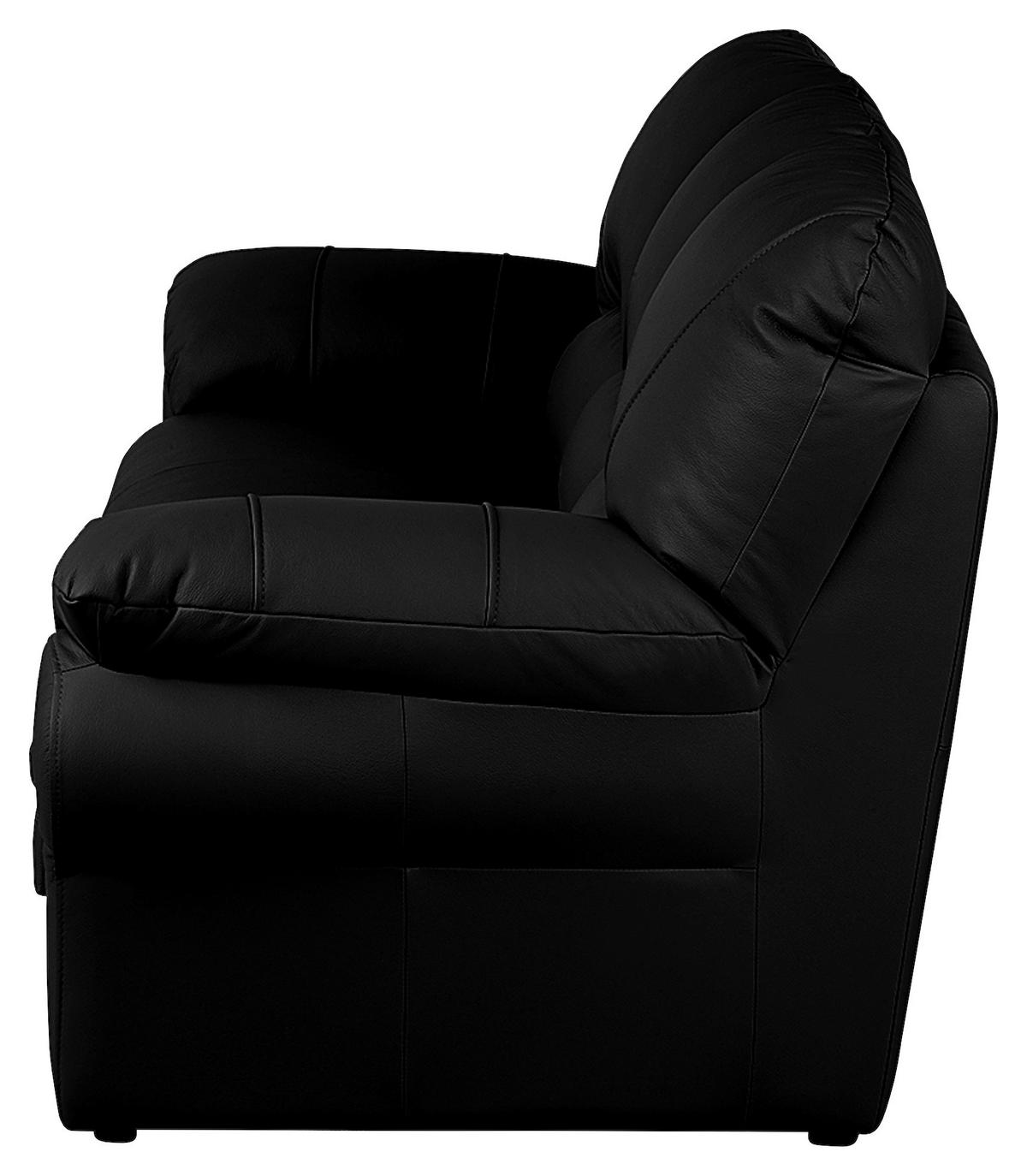Schlafsofa Oslo Schwarz B: 205 cm - Schwarz, Design, Leder (205/92/85cm) - Livetastic