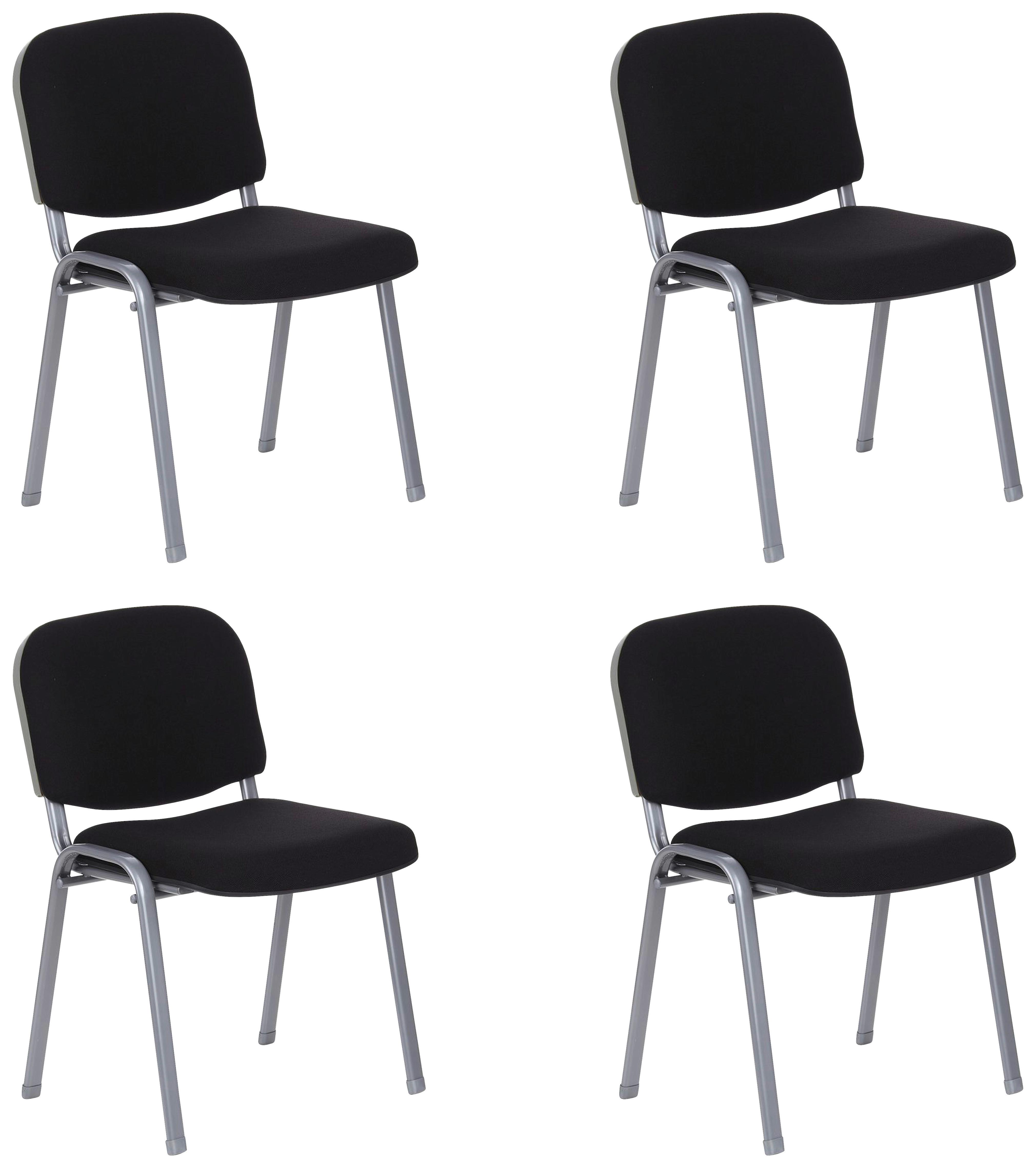 Besucherstuhl Xt 600 - Silberfarben/Schwarz, Basics, Textil/Metall (58/84/48cm) - MID.YOU