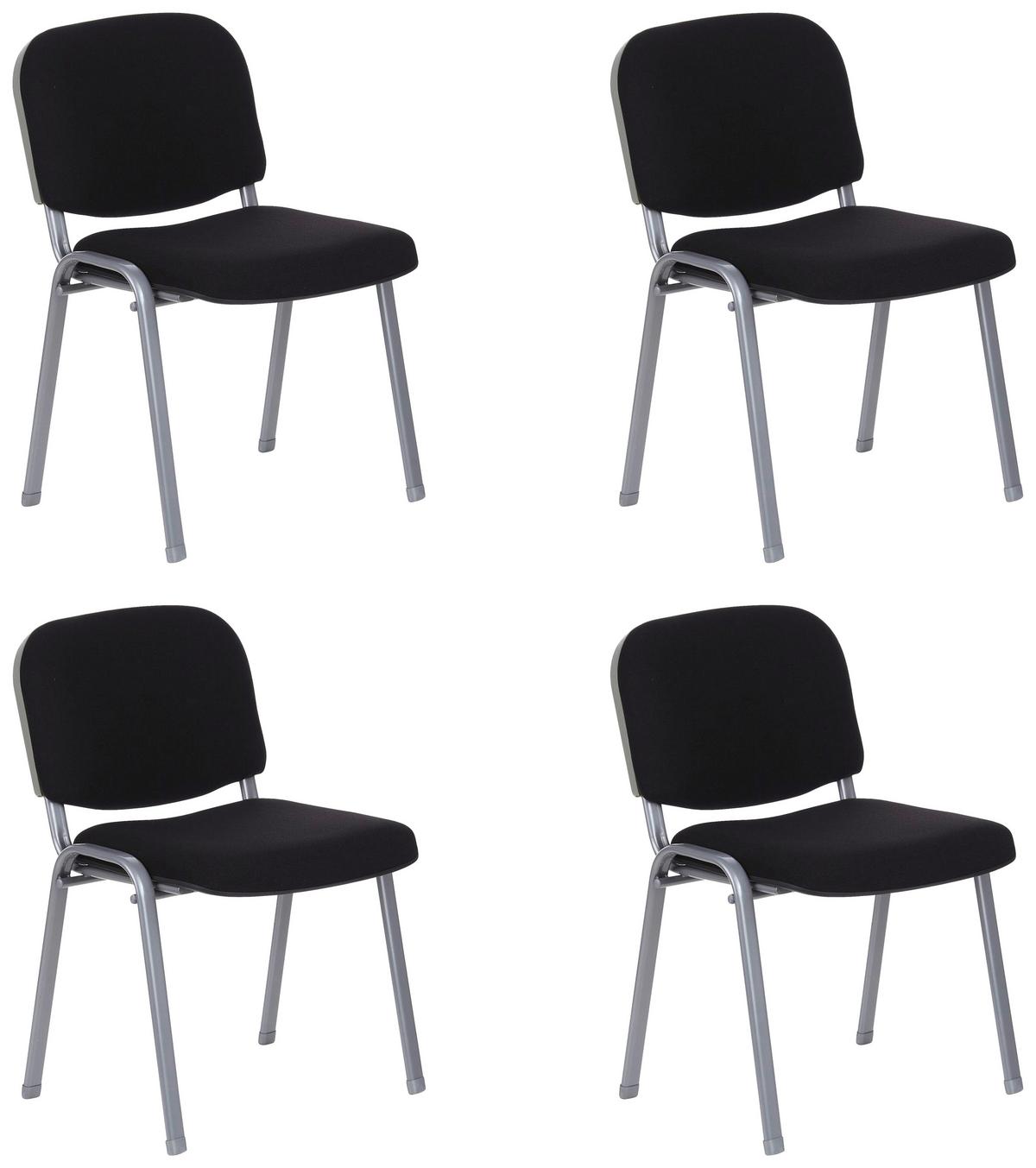 Besucherstuhl Xt 600 - Silberfarben/Schwarz, Basics, Textil/Metall (58/84/48cm) - MID.YOU