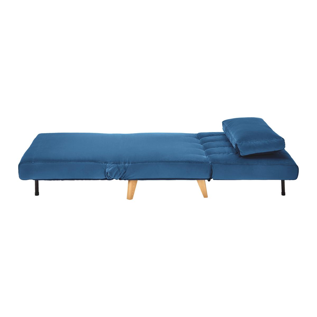Rozkladacie kreslo Levin - modré - modrá/prírodná farba, Modern, drevo/textil (103/94/82cm) - P & B