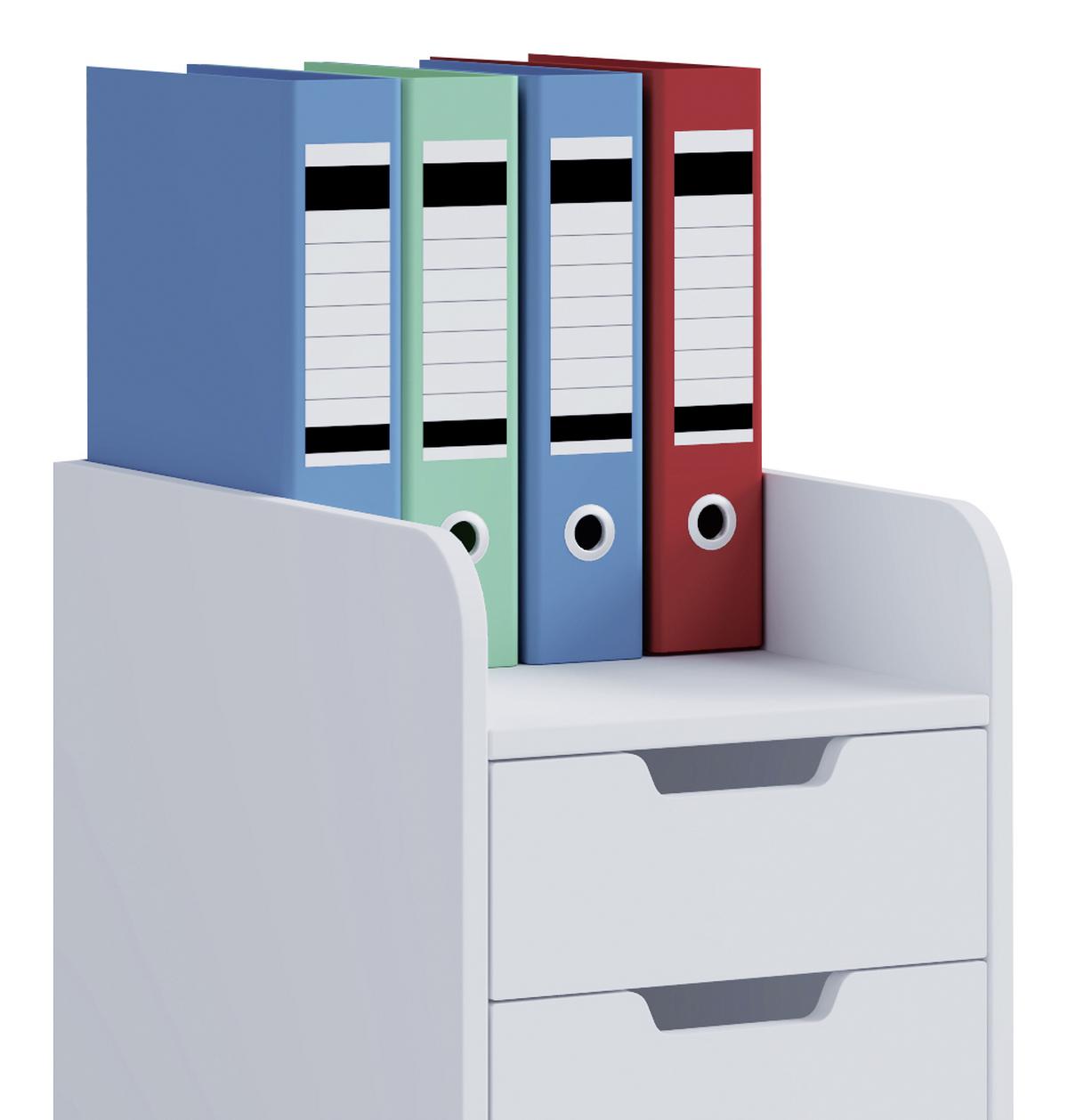 Rollcontainer Weiß Dekor Konal Mini 33x65x40 cm - Weiß, KONVENTIONELL, Holzwerkstoff/Kunststoff (33/65/40cm) - MID.YOU