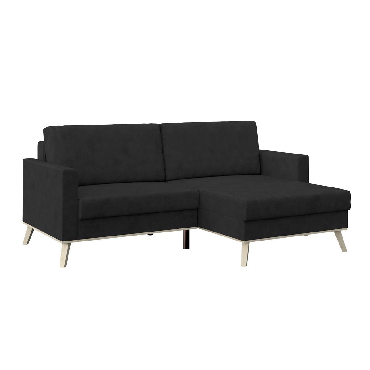 Ecksofa mit Schlaffunktion & Bettkasten Carini Anthrazit - Eichefarben/Anthrazit, Basics, Textil (222/152cm)