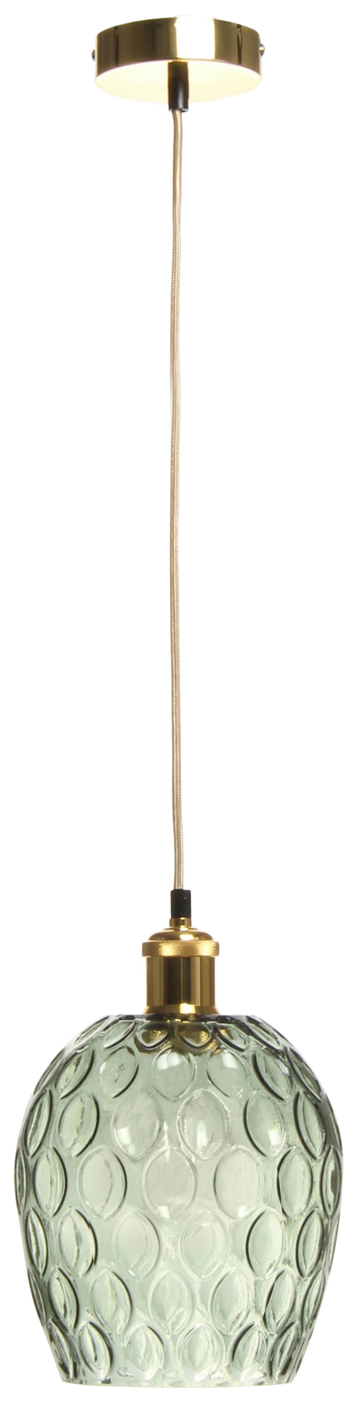 Hängeleuchte Corona Grün B: 18 cm - Grün, Basics, Glas (18/18/27cm) - Kayoom