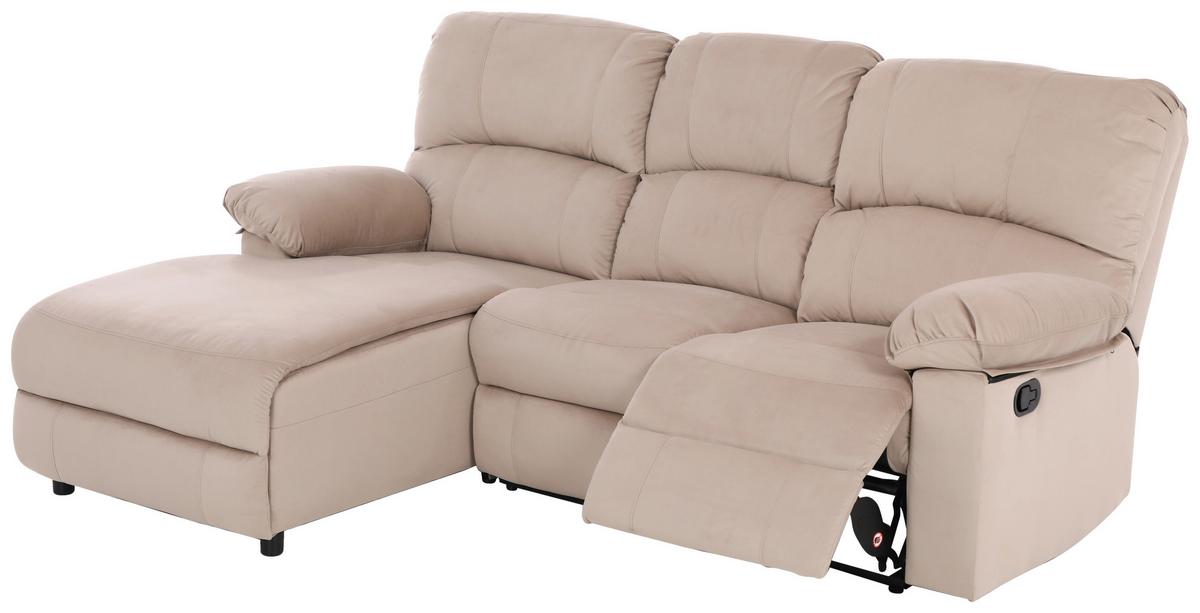 Ecksofa Boston - Beige/Schwarz, Basics, Textil/Metall (159/216cm) - P & B