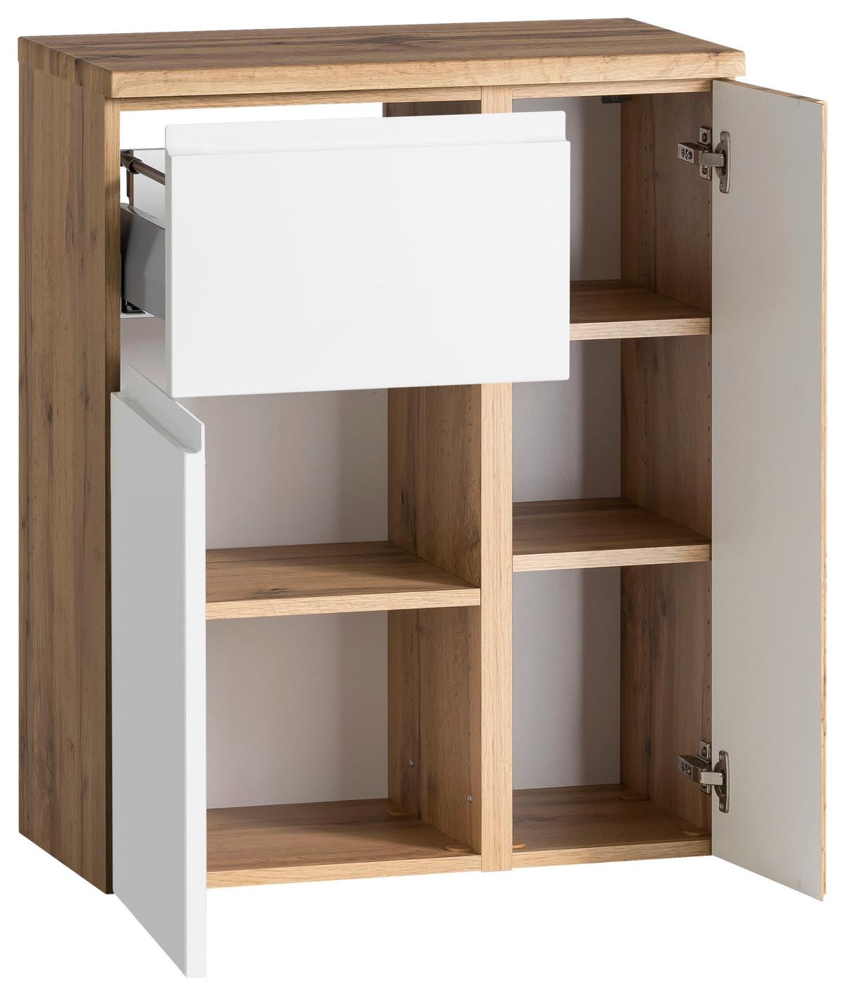 Hängeschrank Varese BxH: 65 79cm Weiß/Wotaneiche Dekor - Eiche Wotan/Weiß, MODERN, Holzwerkstoff (65/79/35cm) - Held