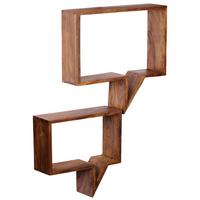 Wandregal-Set Mumbai 50 cm Sheesham - MODERN, Holz (50/49/13cm) - MID.YOU