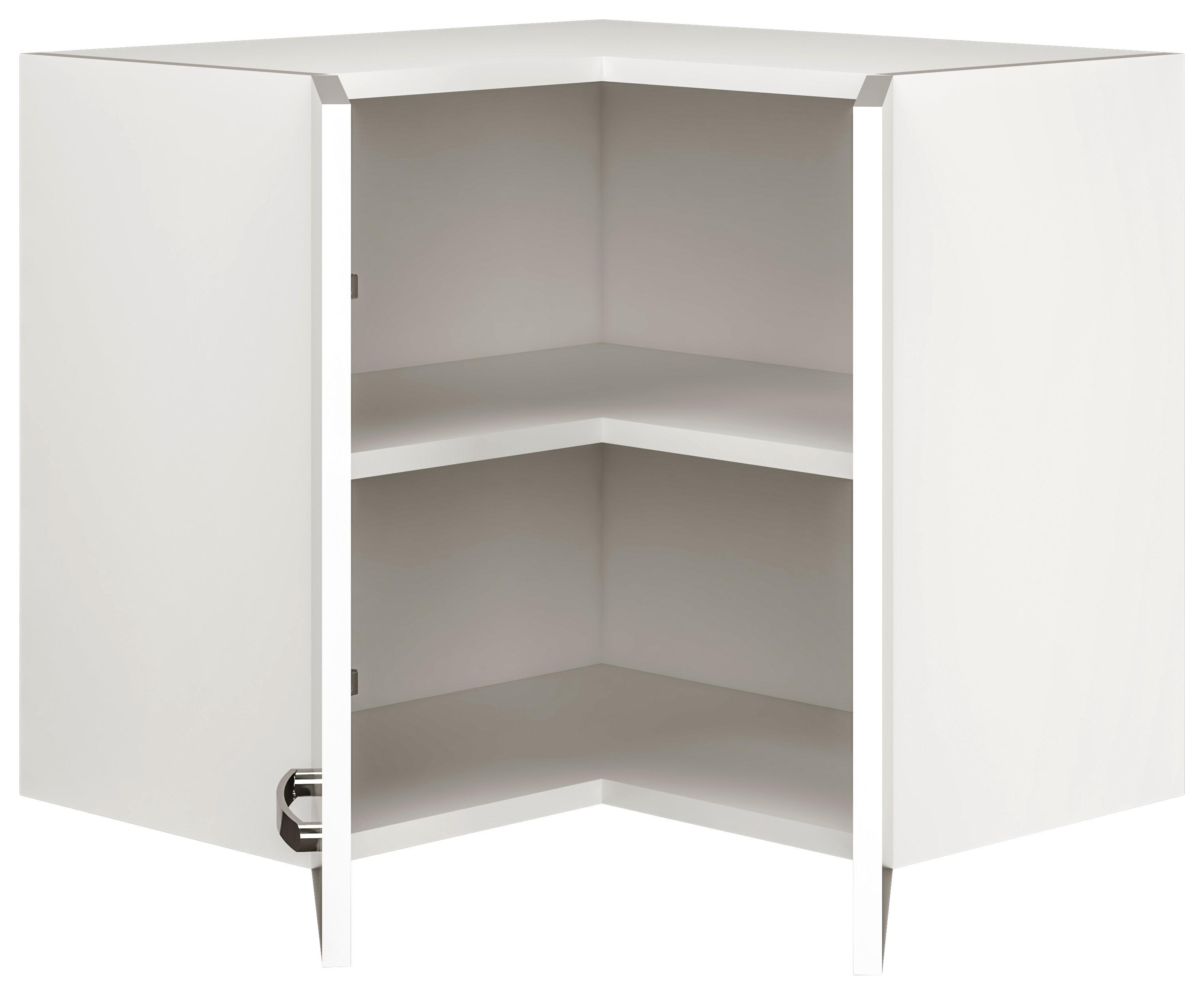 Eckoberschrank Alba B: 60 cm Weiß 2 Drehtüren - Weiß Hochglanz/Weiß, MODERN, Holzwerkstoff (60/54,8/32cm)