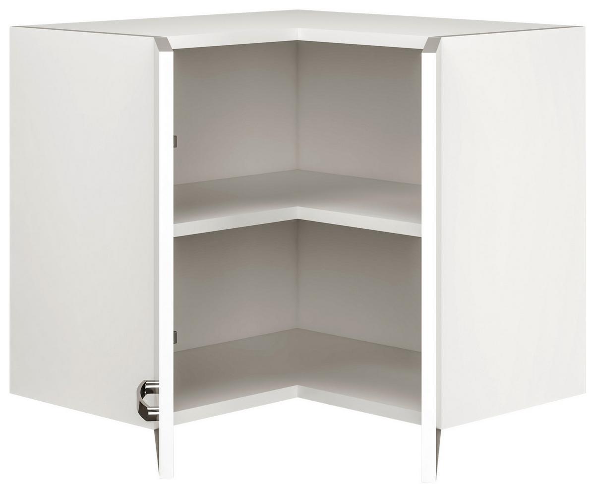 Eckoberschrank Alba B: 60 Cm Weiß 2 Drehtüren - Weiß Hochglanz/Weiß, MODERN, Holzwerkstoff (60/54,8/32cm)