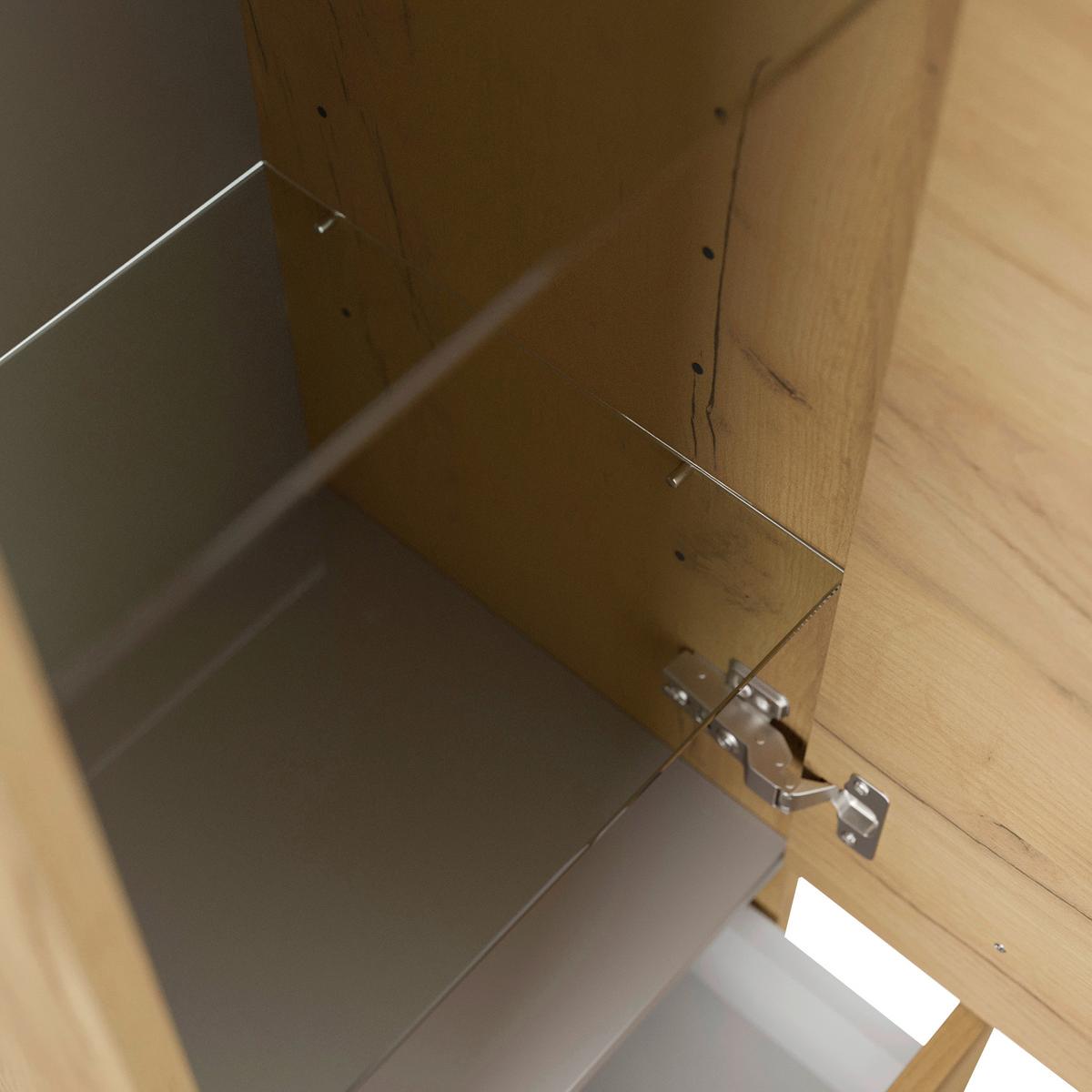 MIDISCHRANK Eichefarben B: 35,2cm - Eichefarben, Basics, Glas/Holzwerkstoff (35,2/120/35,8cm) - MID.YOU