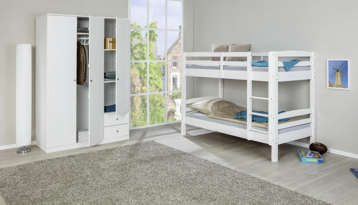 Etagenbett Rick - Weiß/Naturfarben, MODERN, Holz (90/190cm) - MID.YOU