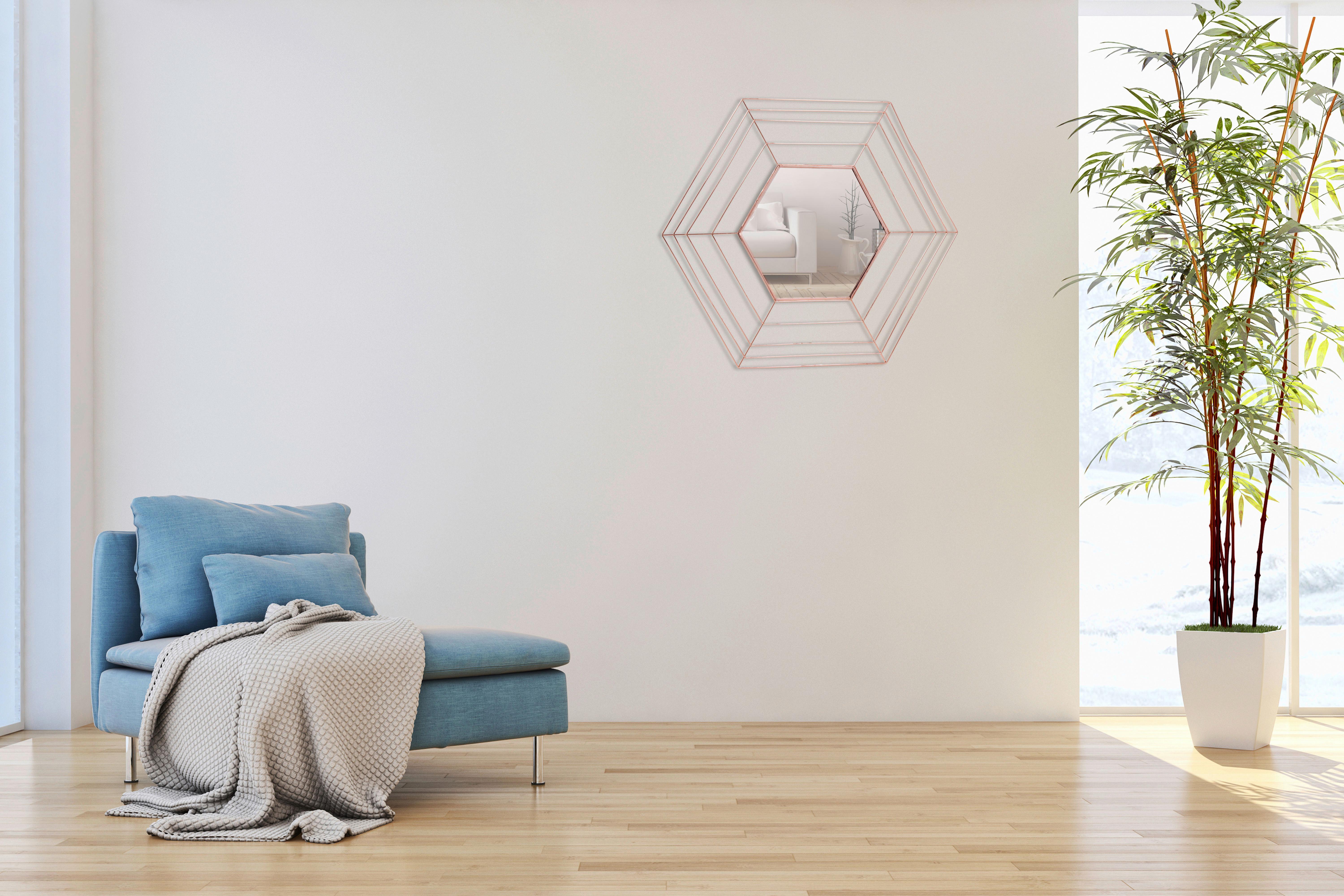 Wandspiegel Romeo 110 Kupfer - Kupferfarben, Basics, Glas/Metall (79,5/69/1,5cm) - Kayoom