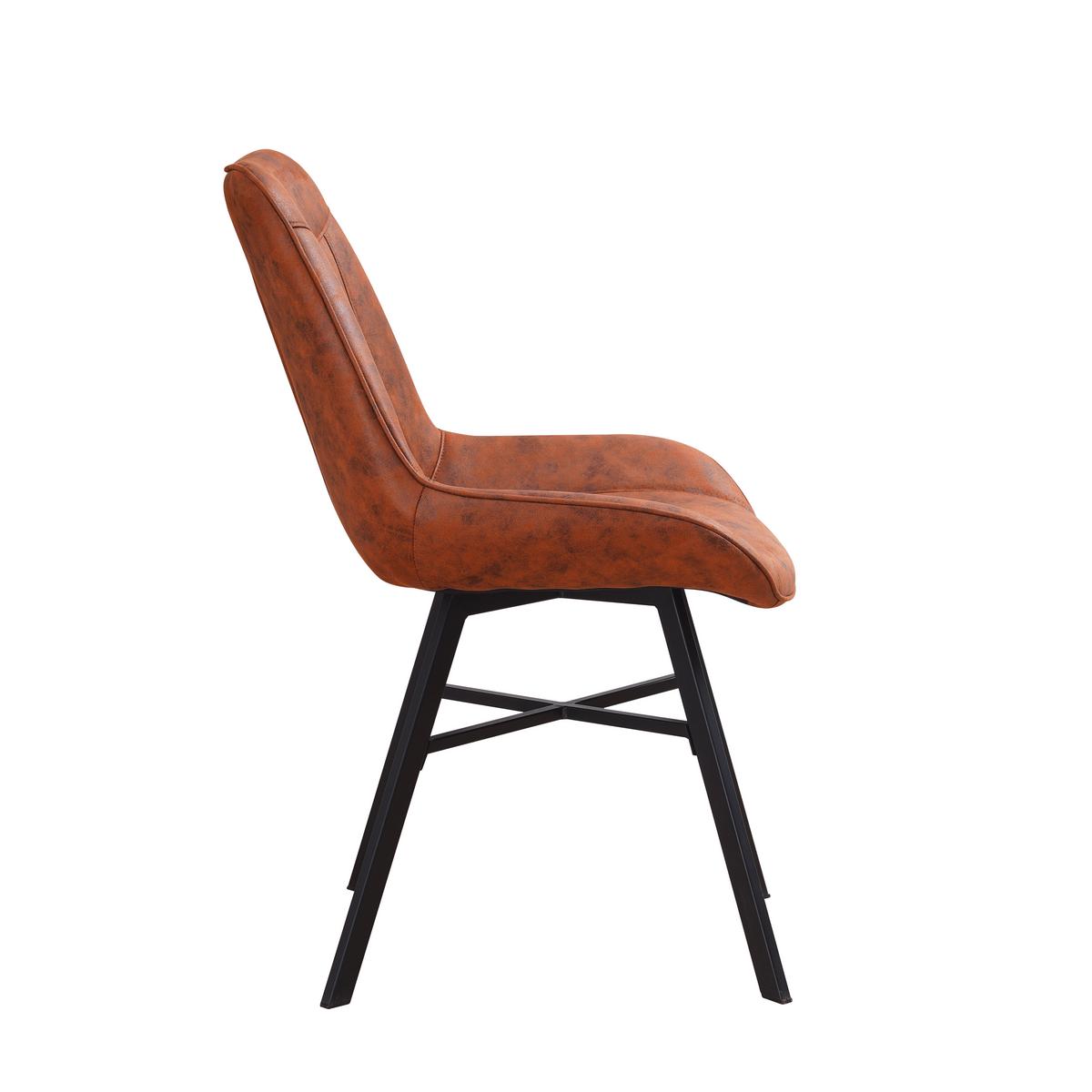 Stuhl-set Samuel Cognac, B: 53 Cm - Cognac/Schwarz, MODERN, Textil/Metall (53/87/63,5cm) - MID.YOU