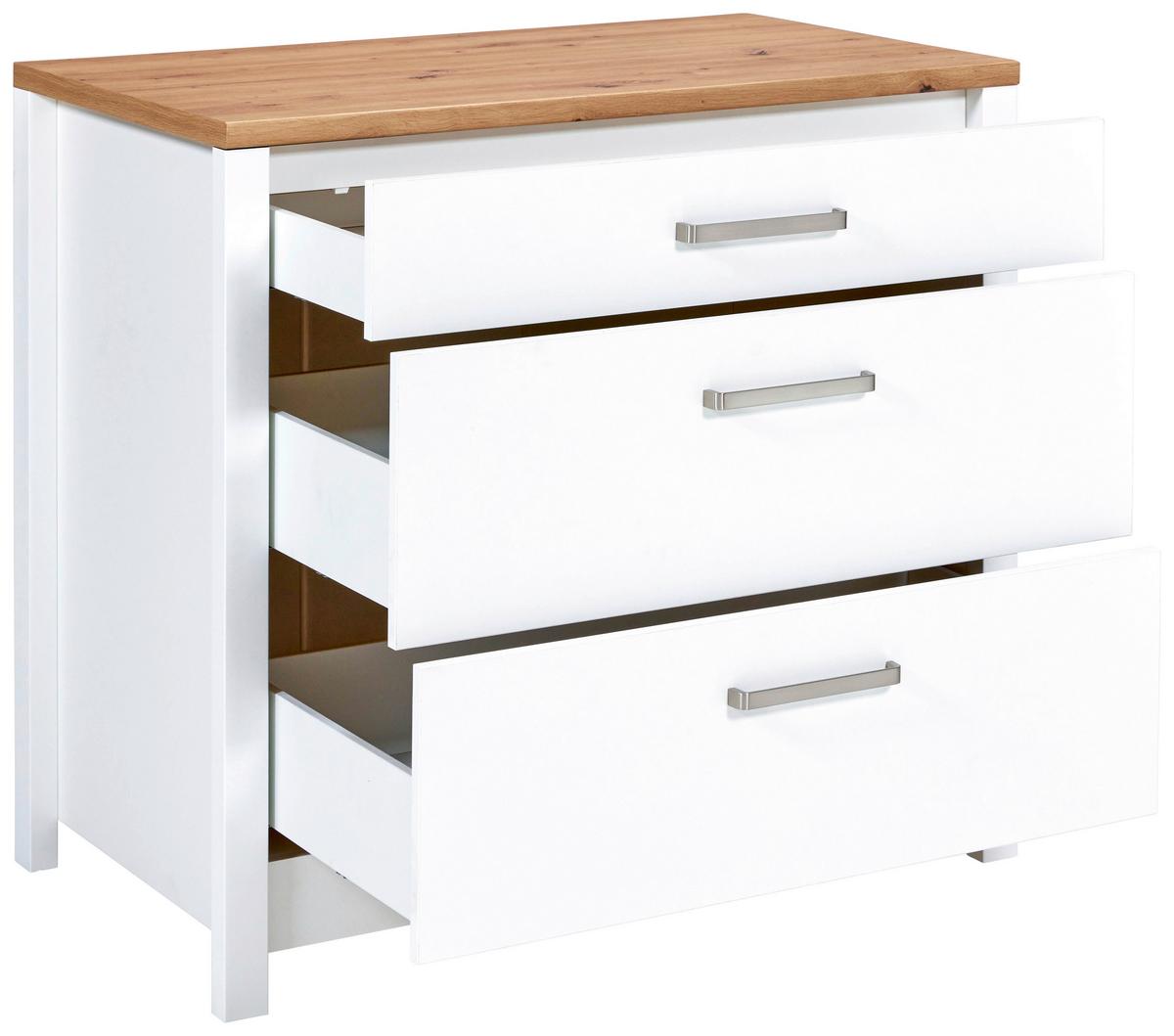 Spodní kuchyňská skříňka SAN SAN - bílá/barvy stříbra, Moderní, kov/kompozitní dřevo (100/92/60cm) - Mömax