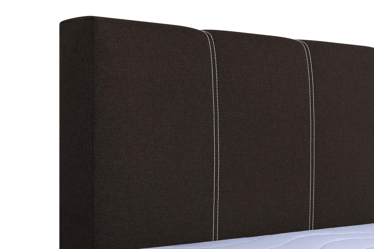 Boxspringbett Malta Mit Topper Braun, 140x200 Cm - Chromfarben/Schwarz, Basics, Holzwerkstoff/Textil (140/200cm) - P & B