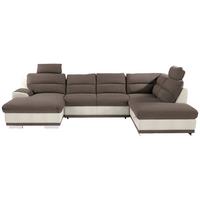 Sedacia súprava do U Seaside sivohnedá / biela - biela/chrómová, Konventionell, kov/textil (165/334/218cm) - Luca Bessoni