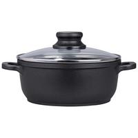 Kochtopf Madita 2,3 Liter Aluminium, Antihaftbeschichtet - Transparent/Schwarz, Glas/Metall (20/9cm) - James Wood