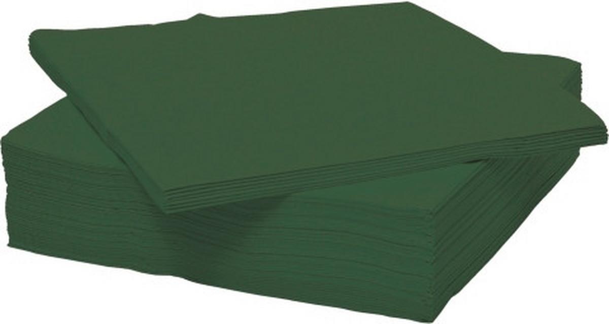 Serviette Lavenia Dunkelgrün 50 Stk. 33x33 cm - Dunkelgrün, MODERN, Papier (33/33cm) - Luca Bessoni