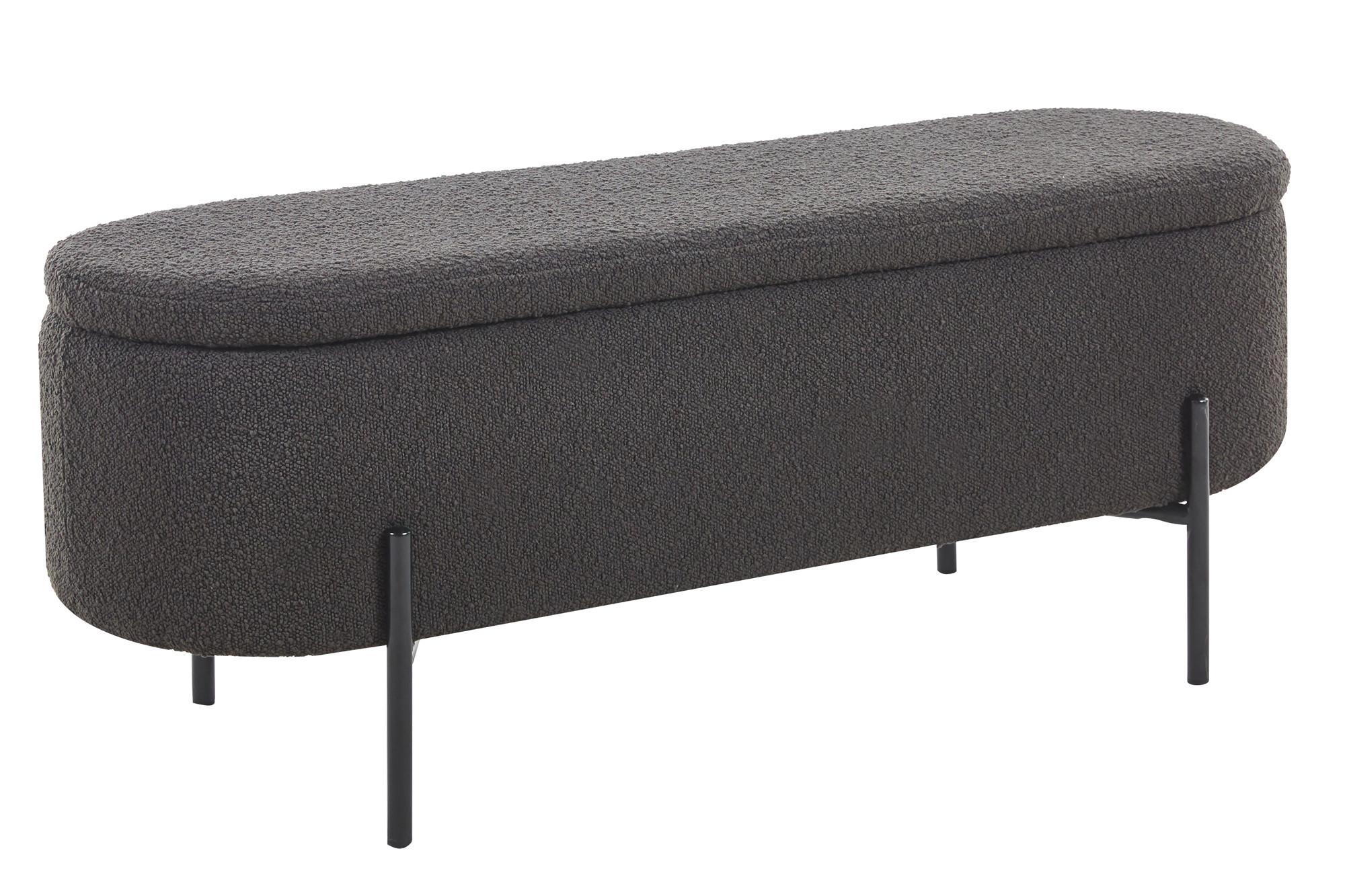 TRUHENBANK Anthrazit B: 110 cm - Anthrazit/Schwarz, MODERN, Textil (110/44/40cm) - Livetastic