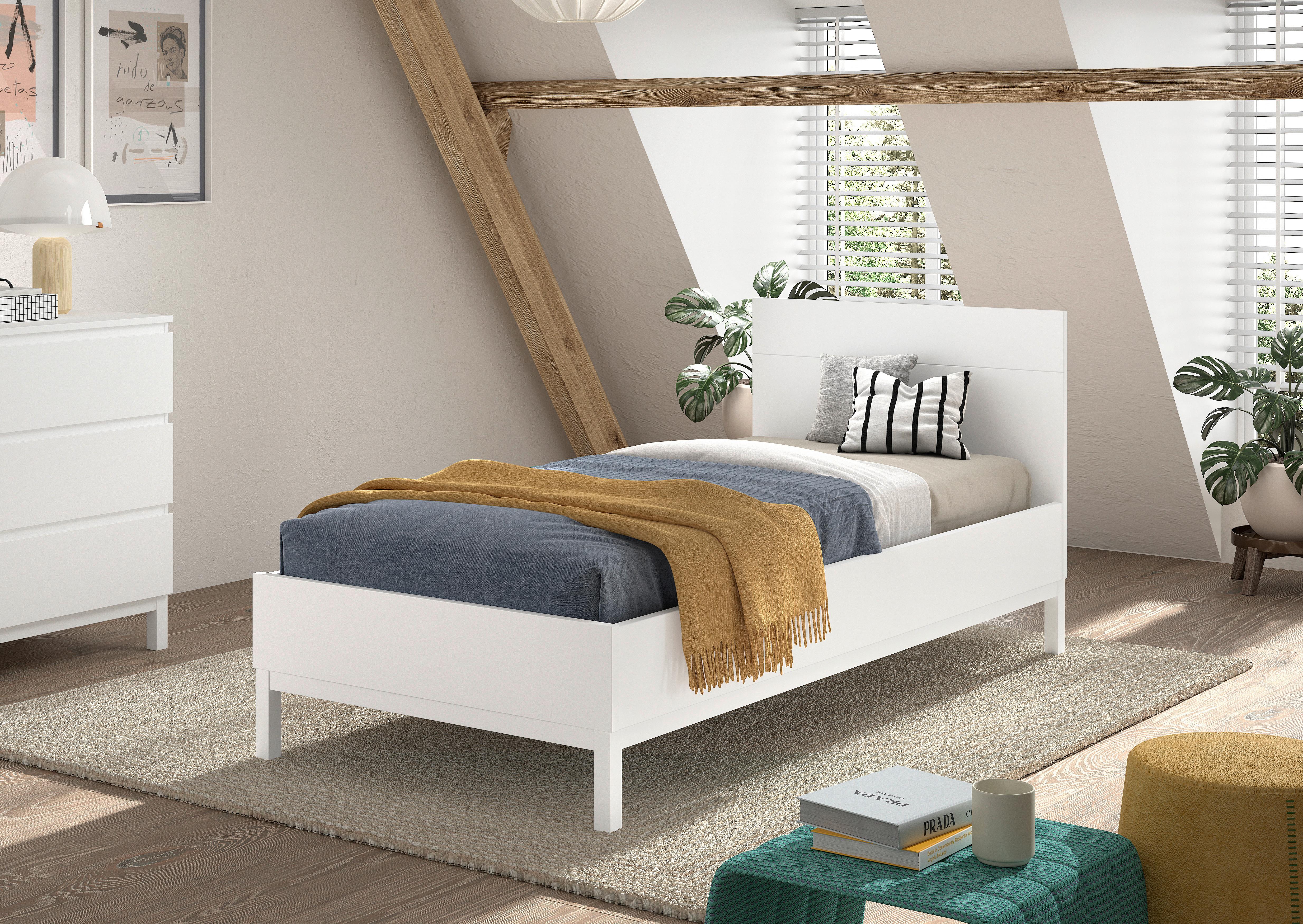 BETT Eva Weiß 90x200cm - Weiß, MODERN, Holz/Holzwerkstoff (90/200cm) - Vipack