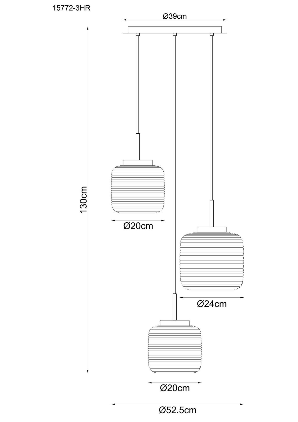 Hängeleuchte Kladora D: 52,5cm Schwarz Weiß Nickelfarben - Schwarz/Weiß, KONVENTIONELL, Glas/Textil (52,5/130cm) - Globo