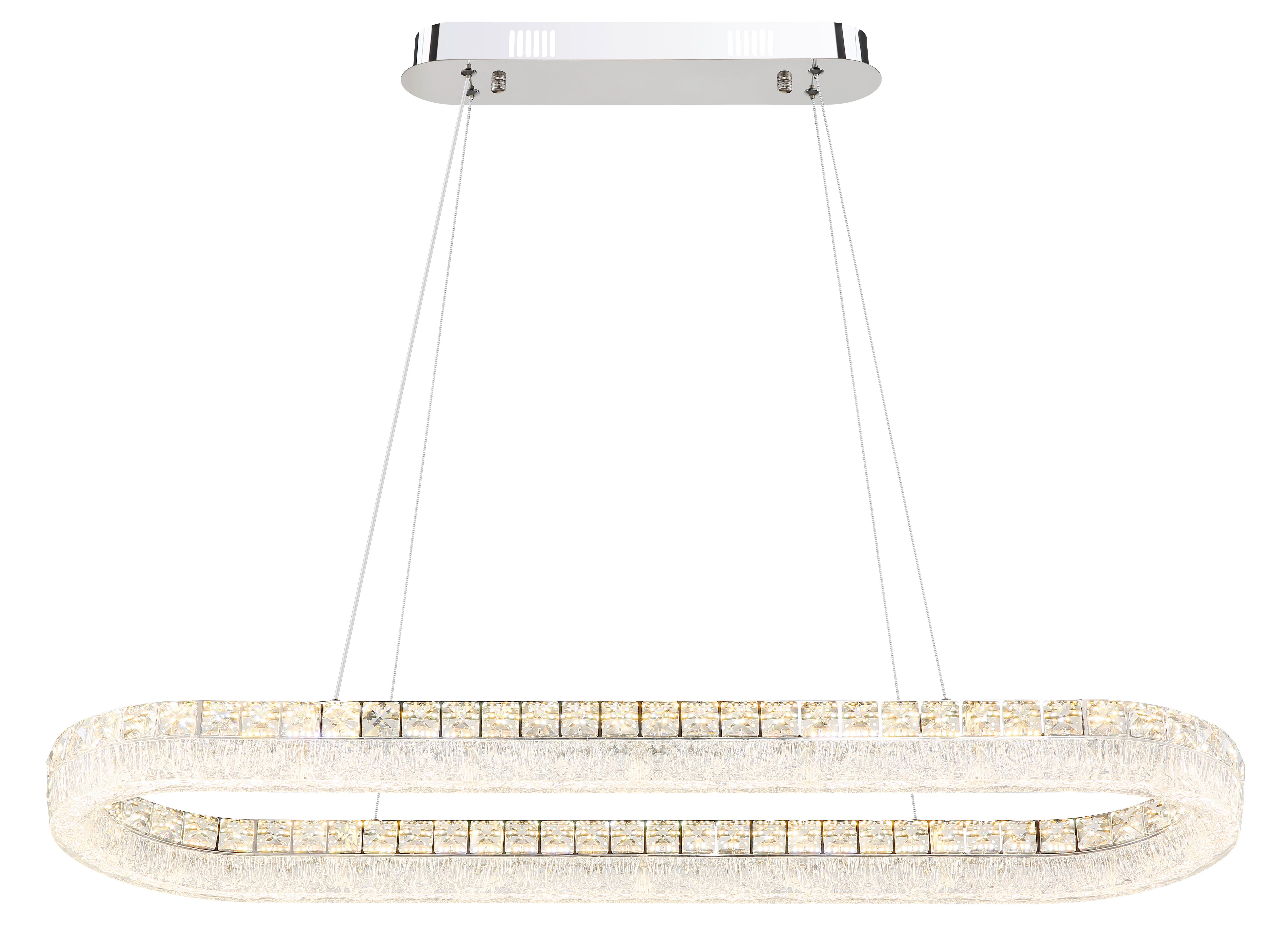 LED-Hängeleuchte Memory-Funktion - Klar/Chromfarben, KONVENTIONELL, Glas/Kunststoff (120/31,5/100,1cm) - Globo