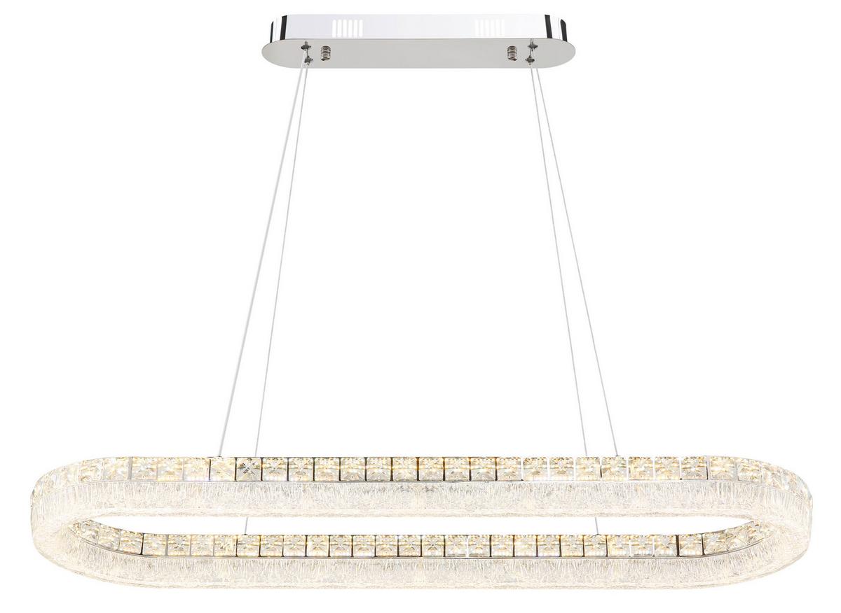 LED-Hängeleuchte Memory-Funktion - Klar/Chromfarben, KONVENTIONELL, Glas/Kunststoff (120/31,5/100,1cm) - Globo