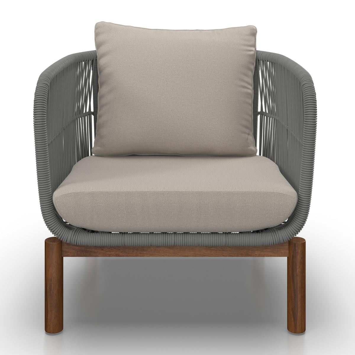 TERASOVÁ SEDACÍ SOUPRAVA MALENE - krémová/přírodní barvy, Moderní, kov/dřevo (168/70,5/80cm) - Bessagi Garden