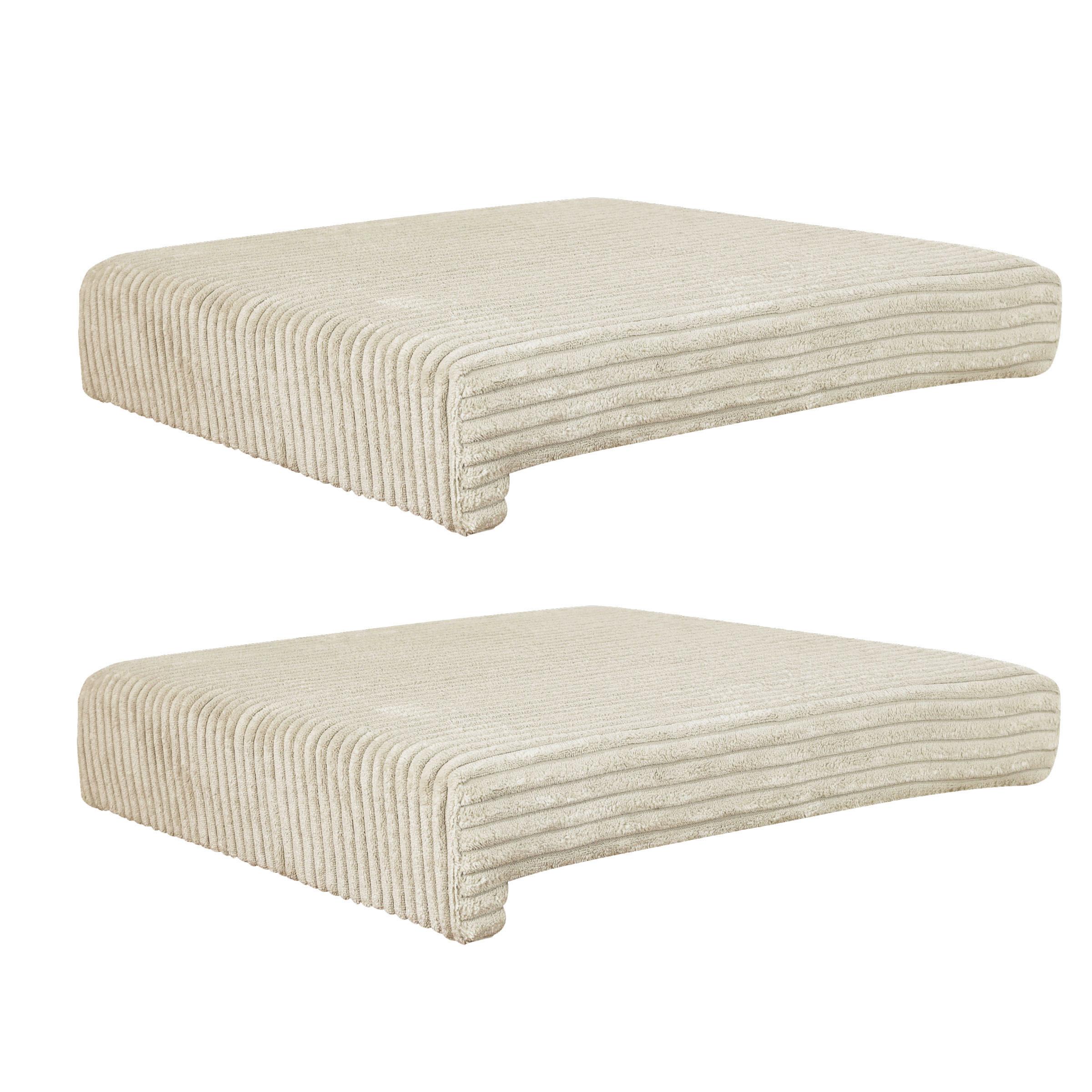 Bankkissen 2-Tlg. Set Cord, Beige, LxB: 40x35/38 cm - Beige, Basics, Textil (40/35/38/5/8cm)