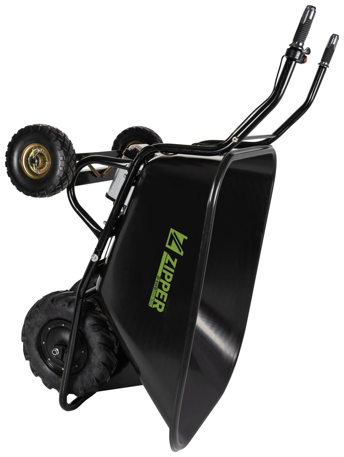 Elektro-Schubkarre Zi-Ewb300 Schwarz Akku 160 L - Schwarz, Basics, Metall (91/50/112cm) - Zipper