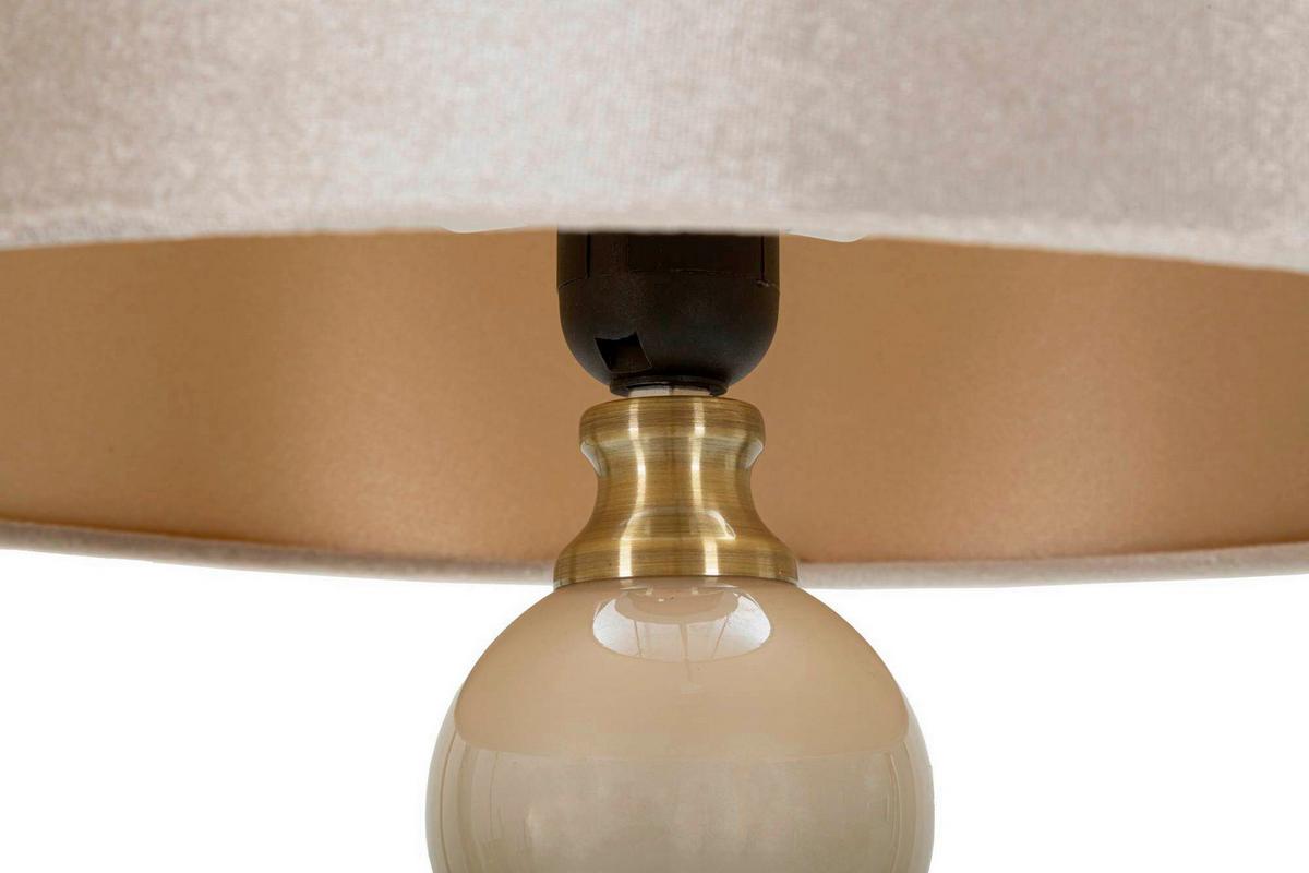 Tischleuchte Pearly Tower Perlmutt B: 37,5 Cm - Perlmutt, Basics, Glas/Textil (37.5/37.5/61cm)