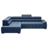 Rohová sedačka GRINALDI, levá, tmavě modrá - černá/tmavě modrá, Moderní, textil/plast (206/283cm) - Premium Living