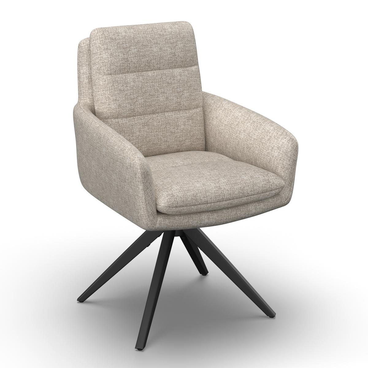 STOLIČKA S PODRÚČKAMI LAURIN - svetlosivá, Modern, kov/drevo (59/93/63cm) - Bessagi Home